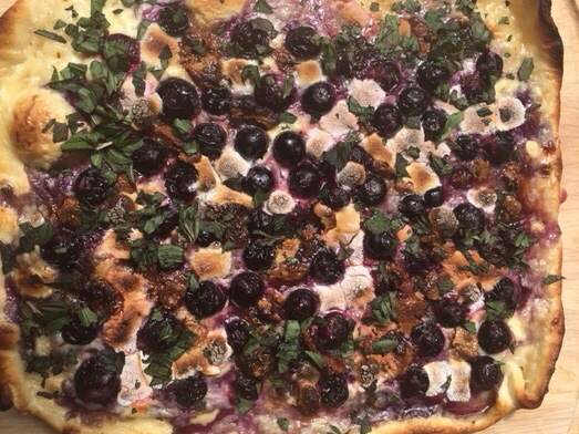 pizza met witte chocolade
