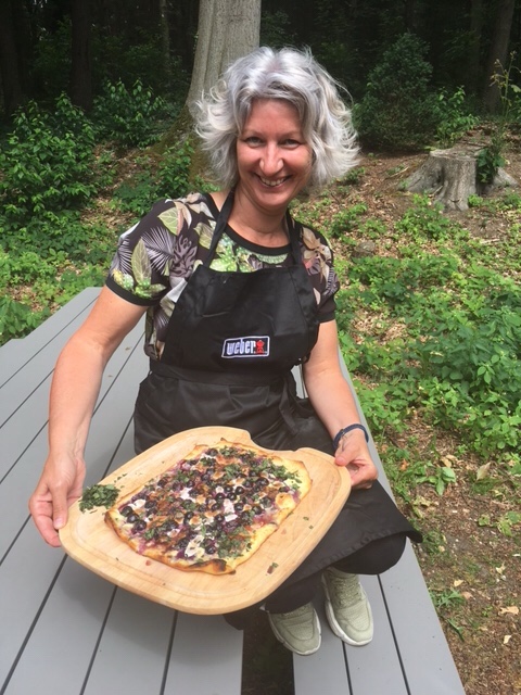 pizza met witte chocolade