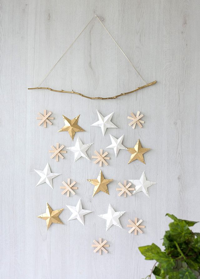 kerst DIY - wallhanger sterren
