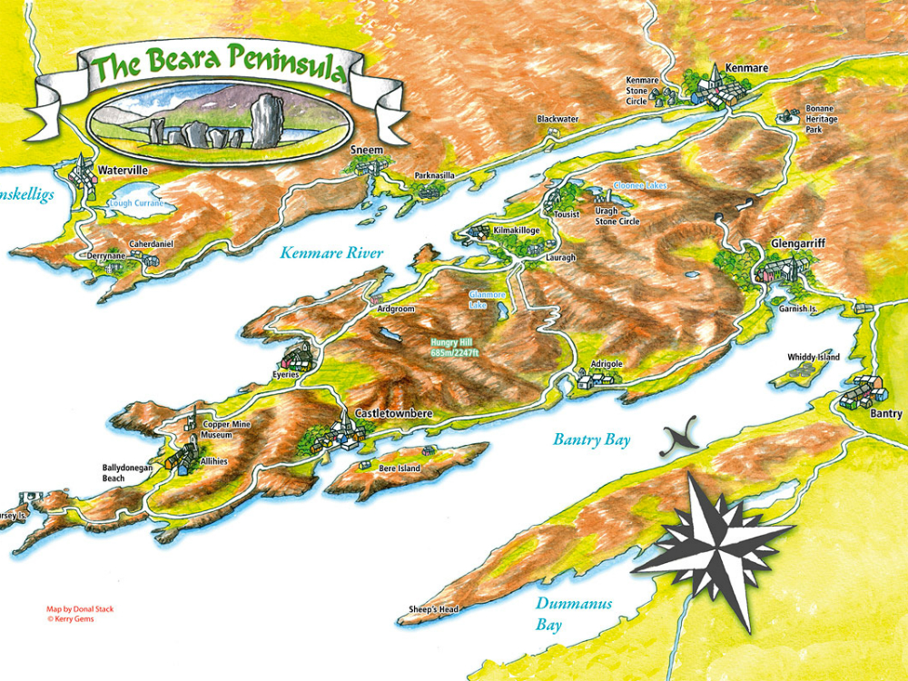 kaart Ring of Beara