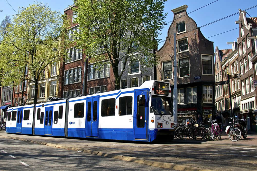 tram in Amsterdam
