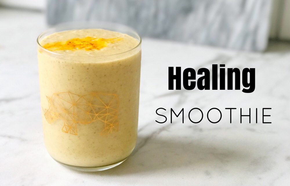 “Healing smoothie”, met kokos en turmeric