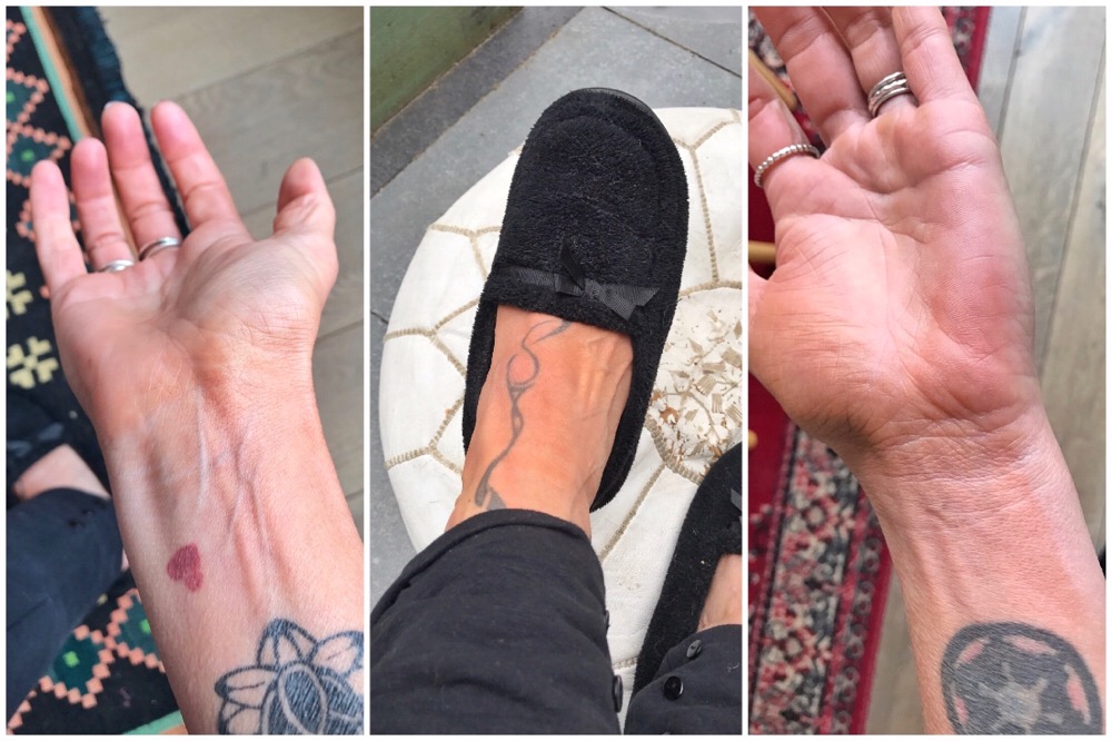 vlekken door spray tan