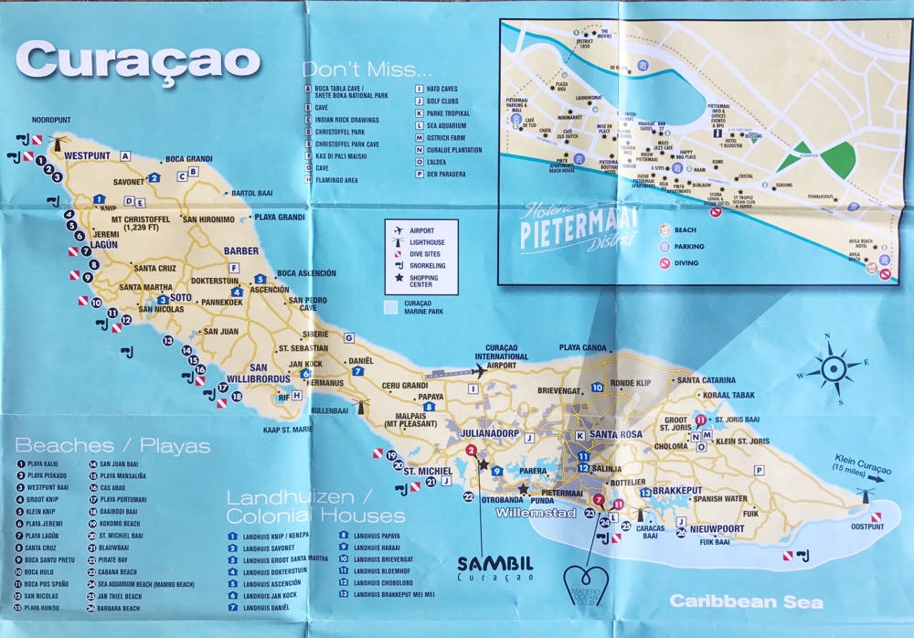 map Curacao beaches