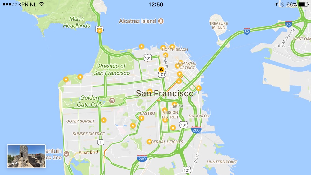 Google Maps opgeslagen San Francisco