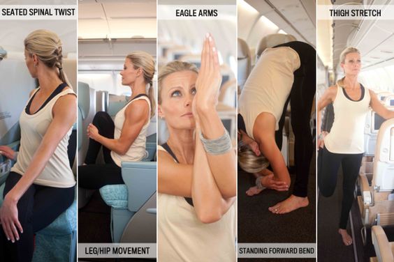 yoga in vliegtuig