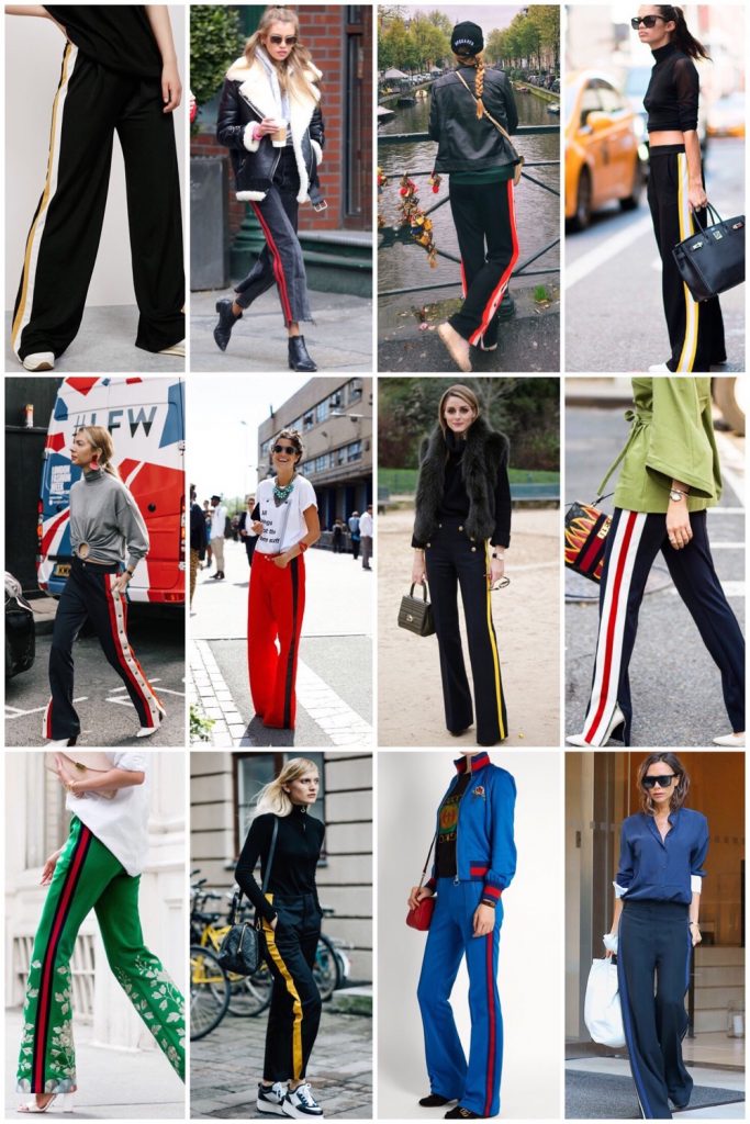 Fashiontrend: wijde broek met strepen aan de zijkant