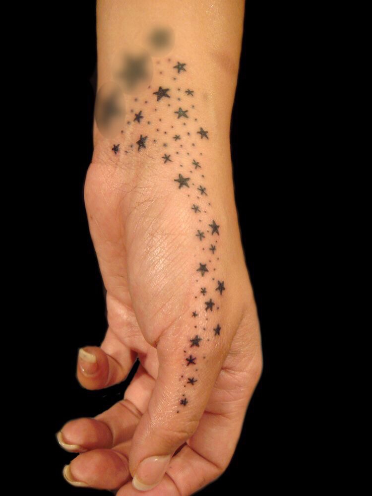 thumb tattoo little stars