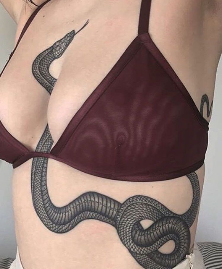 snake tattoo chest