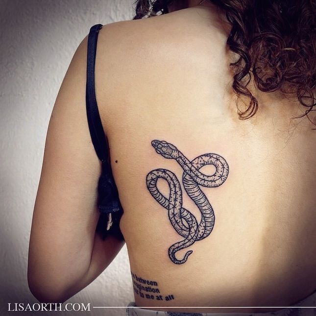 snake tattoo back