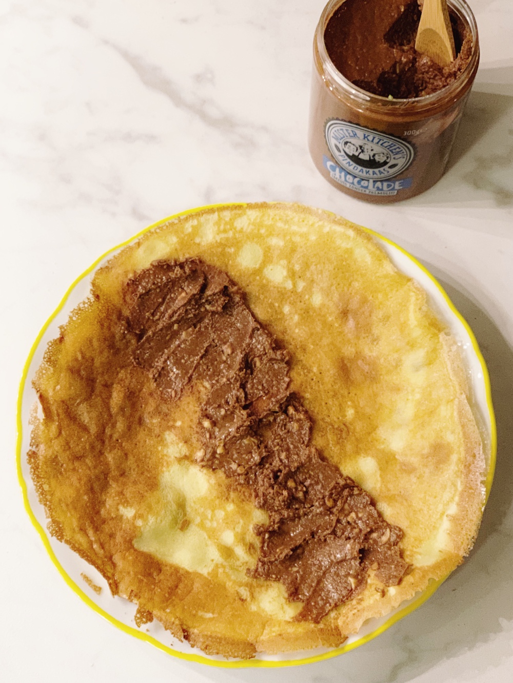 pannenkoek met pindakaas