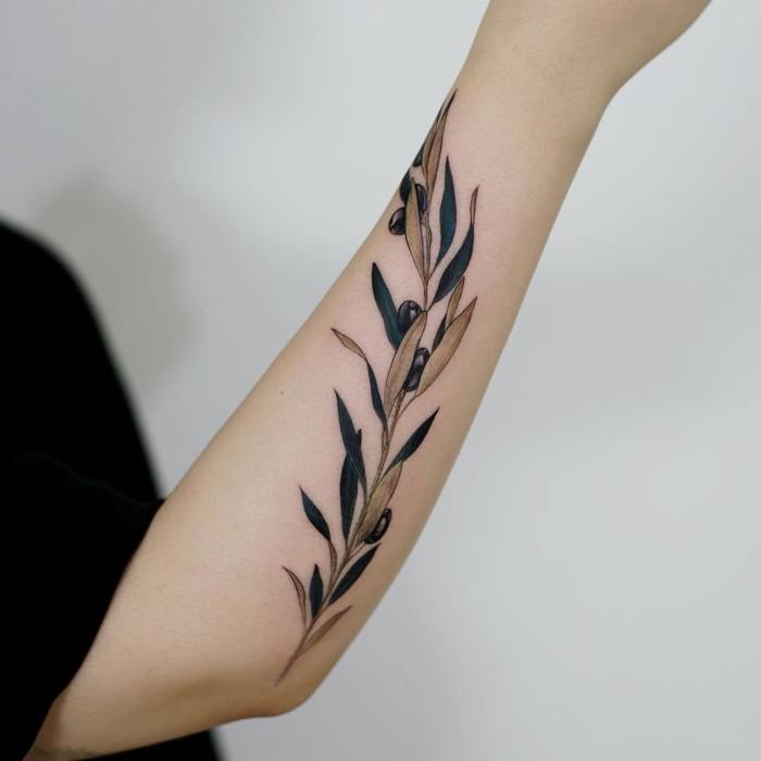 olijftak tattoo inspiratie