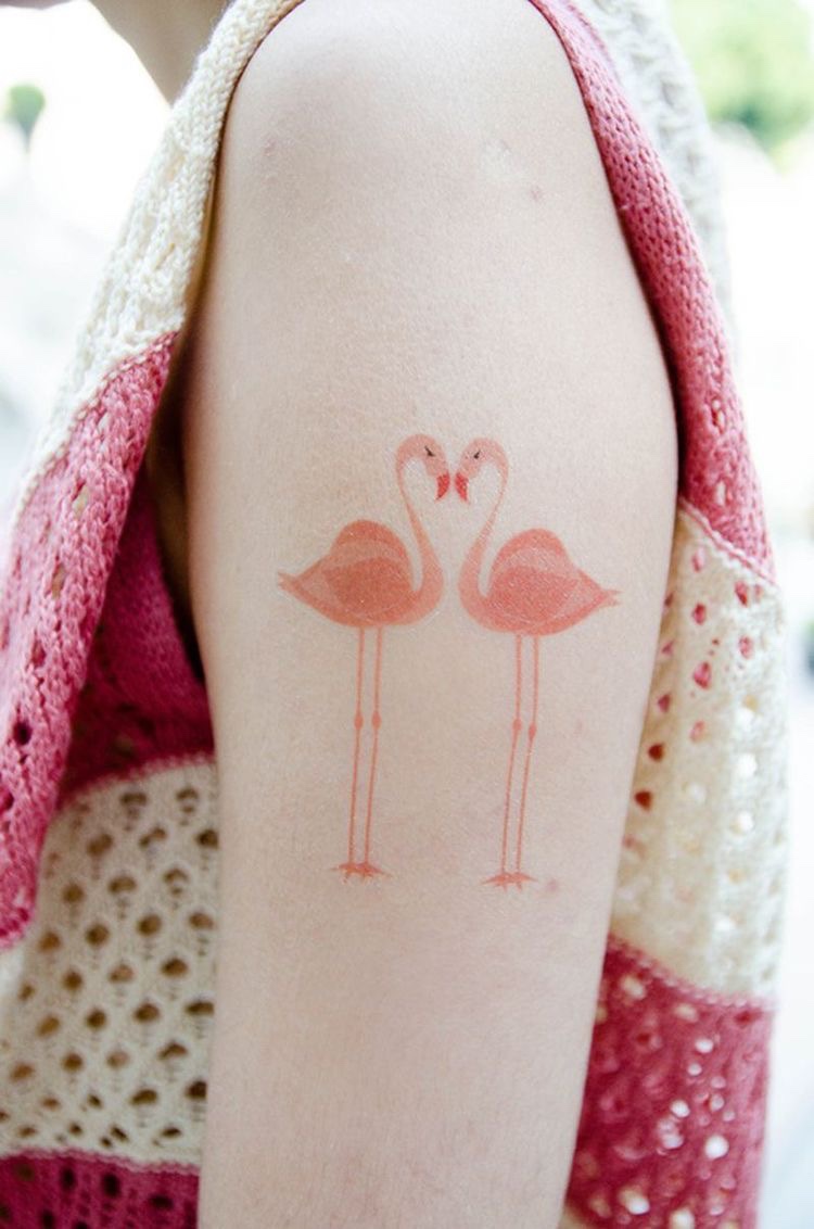 mannetje vrouwtje flamingo tattoo