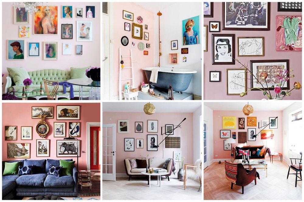 Wooninspiratie | 20x een gallery wall op een roze muur