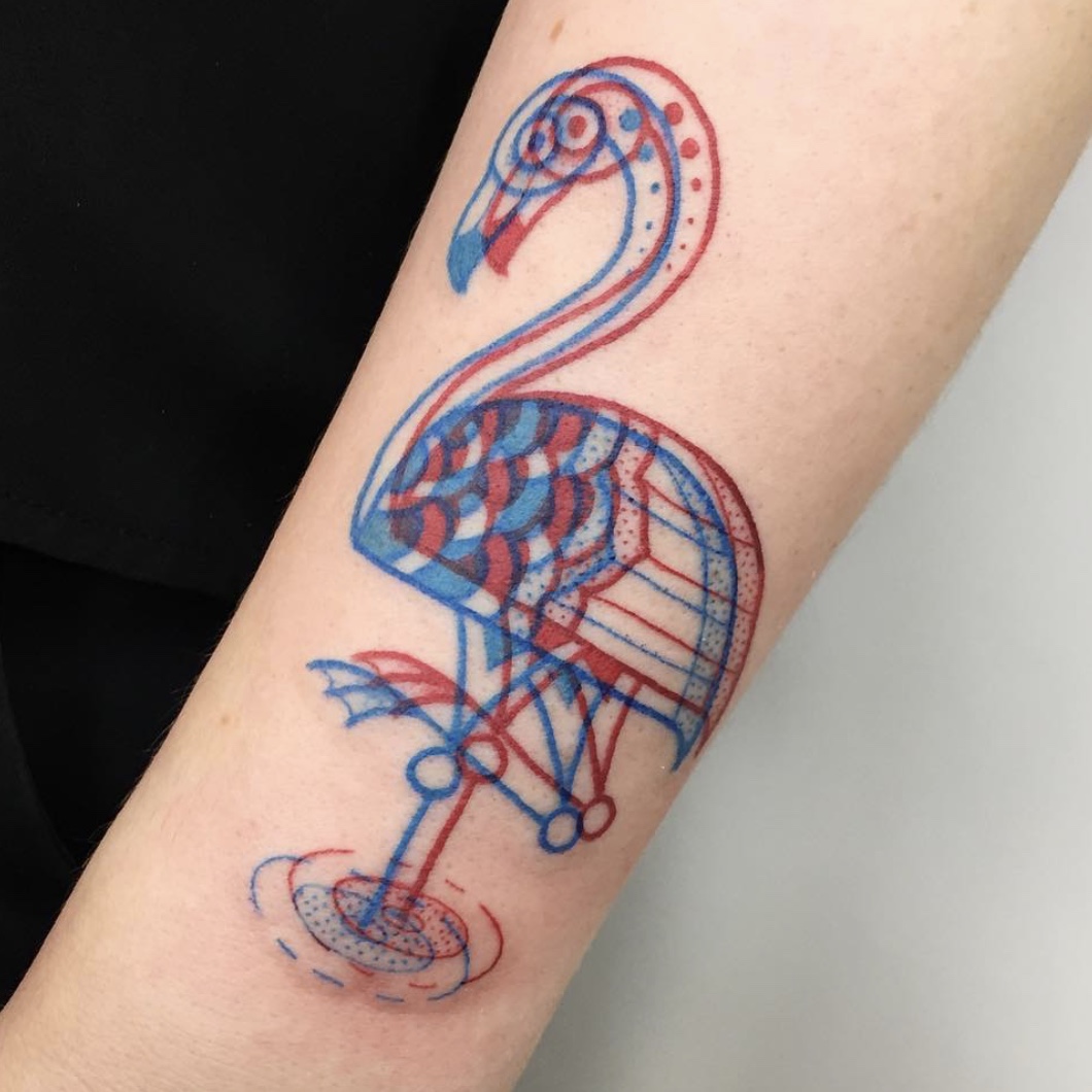 3d flamingo tattoo