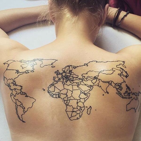 worldmap fill in tattoo