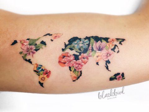 worldmaptattoo with color