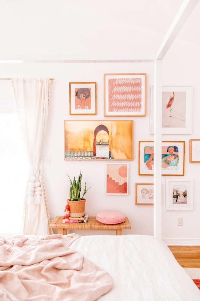 pastel gallery wall