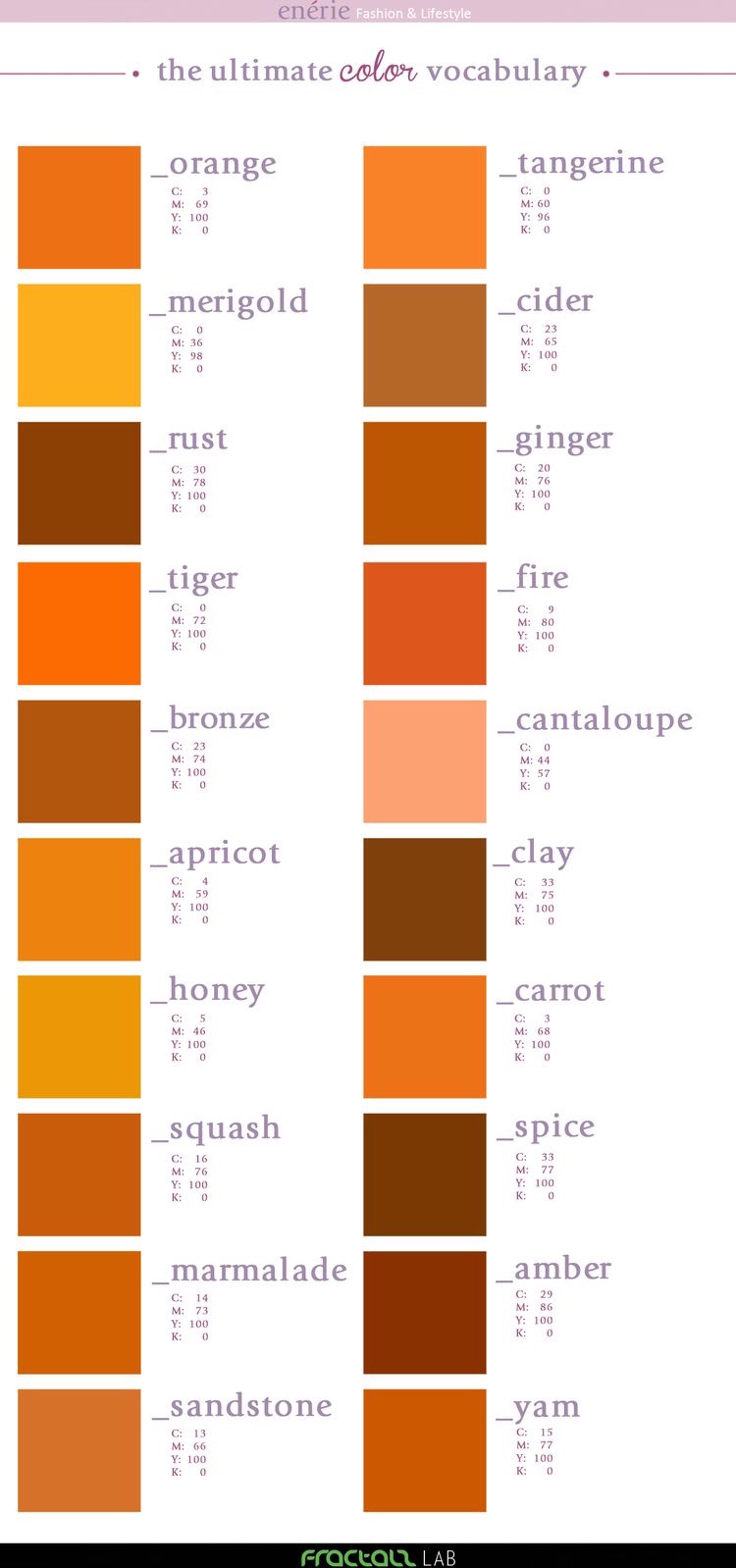 oranje kleuren palet