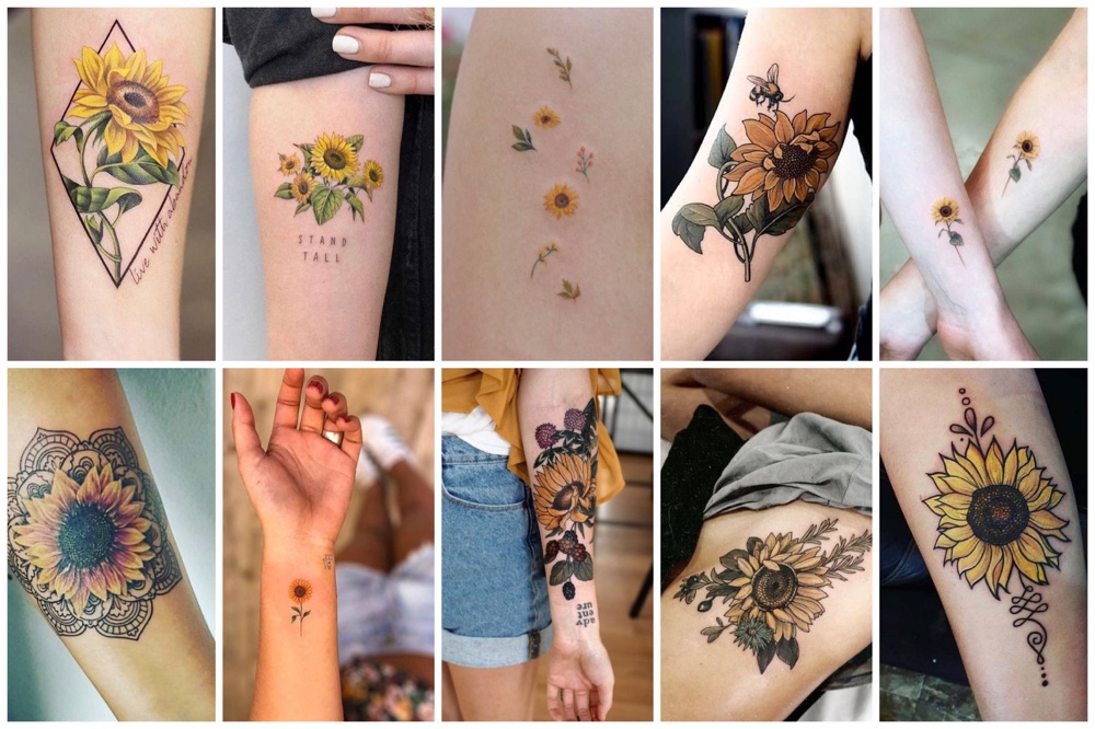 30x prachtige zonnebloem tattoos (en de betekenis)