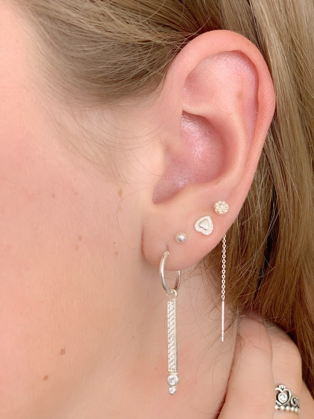 zilveren oorbellenset