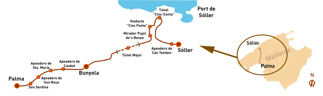 Tren de Soller map