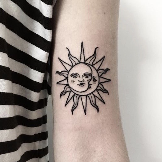 Sun & moon tattoo