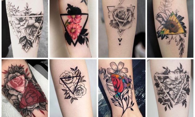 18x een prachtige driehoek tattoo met bloemen (+ betekenis)