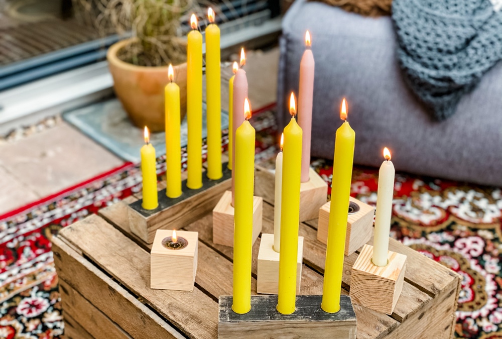 DIY: kaarsenstandaard van hout maken