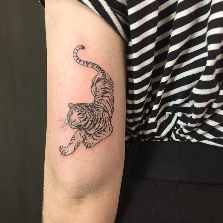 tijger tatoeage bovenarm