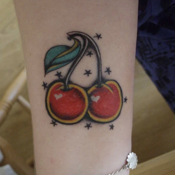 oldskool cherry tattoo