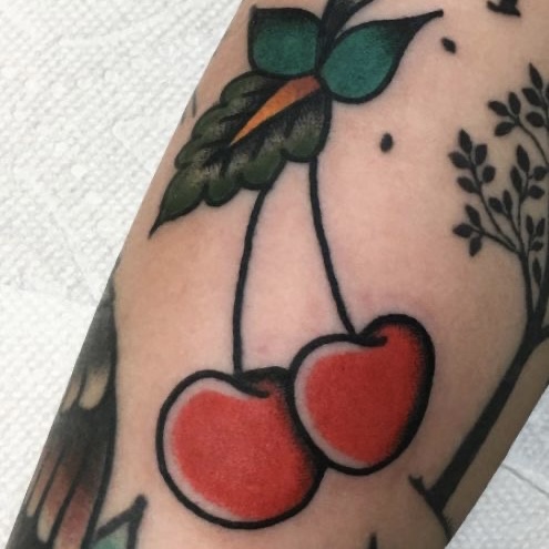 oldskool cherry tattoo