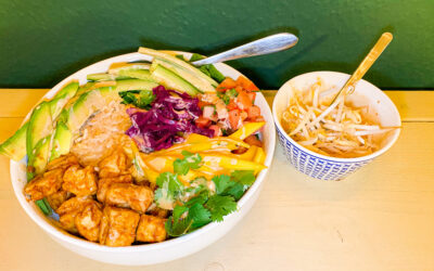 Comfort bowl met airfryer tofu