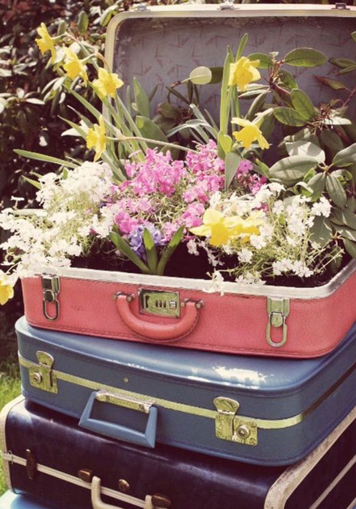 bloemen koffer