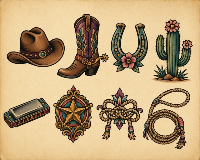 tattoo wild west flashcard