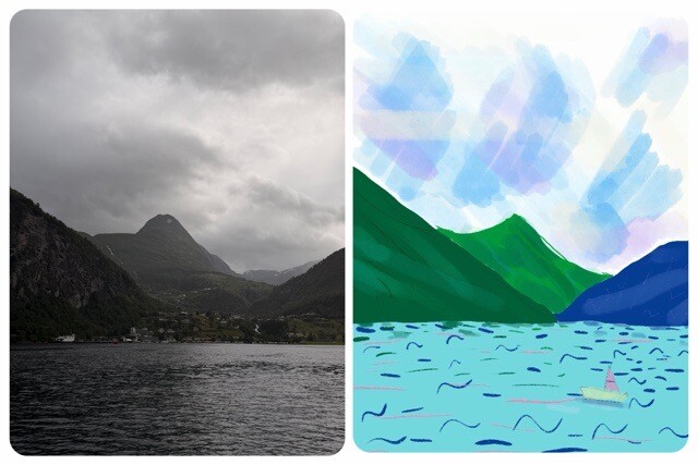 before after Hockney iPad 1